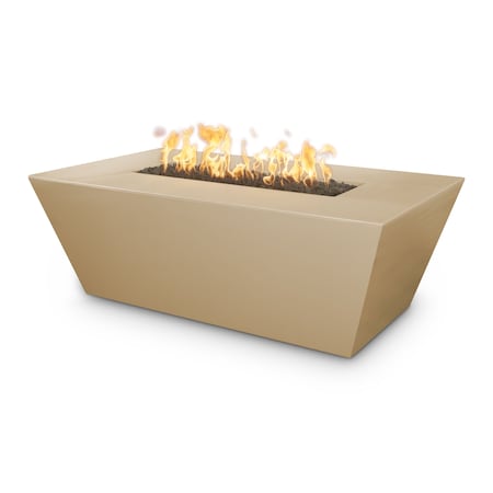 The Outdoor Plus 60 Rectangular Angelus Fire Pit - GFRC Concrete - Brown - Match Lit - Liquid Propane OPT-AGLGF60-BRN-LP